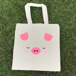 Canvas Tote Bags , TatoAndMom, Piggy Face
